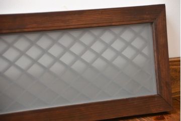 古民具・骨董　すりガラス付き菱組子欄間(明り取り)