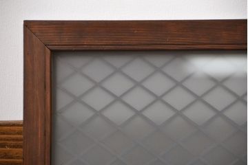 古民具・骨董　すりガラス付き菱組子欄間(明り取り)