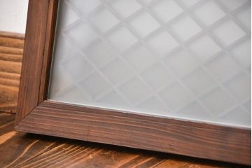 古民具・骨董　すりガラス付き菱組子欄間(明り取り)