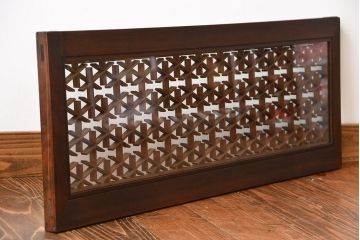 古民具・骨董　ガラス入り組子欄間(明り取り)