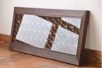 古民具・骨董　ガラス入り組子欄間(明り取り)