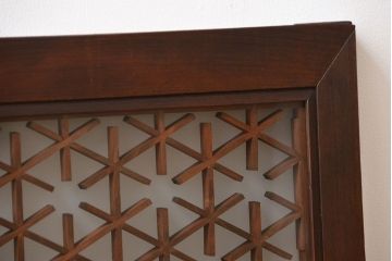 古民具・骨董　ガラス入り組子欄間(明り取り)