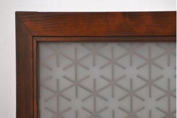 古民具・骨董　ガラス入り組子欄間(明り取り)