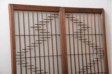 古民具・骨董　裏すりガラス付き書院戸2枚セット