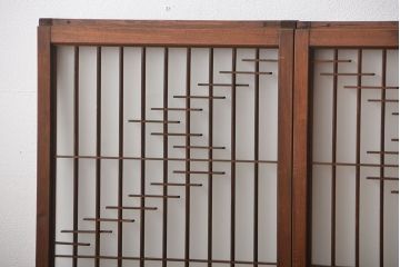 古民具・骨董　裏すりガラス付き書院戸2枚セット