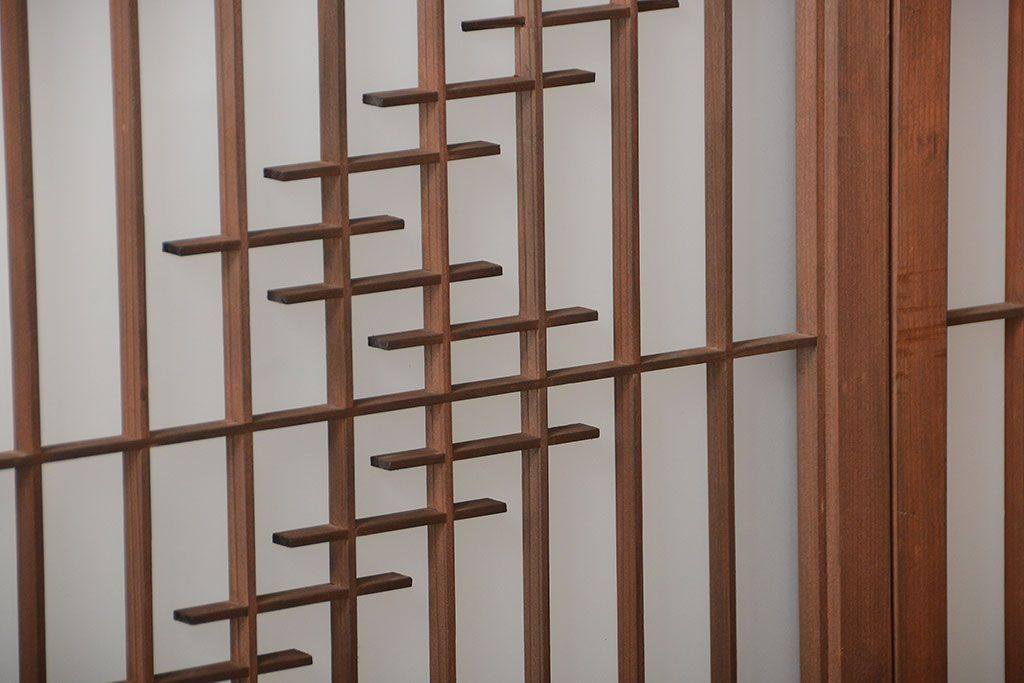 古民具・骨董　裏すりガラス付き書院戸2枚セット