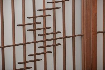 古民具・骨董　裏すりガラス付き書院戸2枚セット