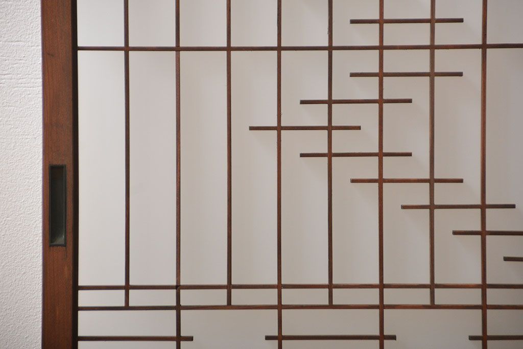 古民具・骨董　裏すりガラス付き書院戸2枚セット