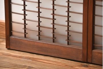 古民具・骨董　裏すりガラス付き書院戸2枚セット