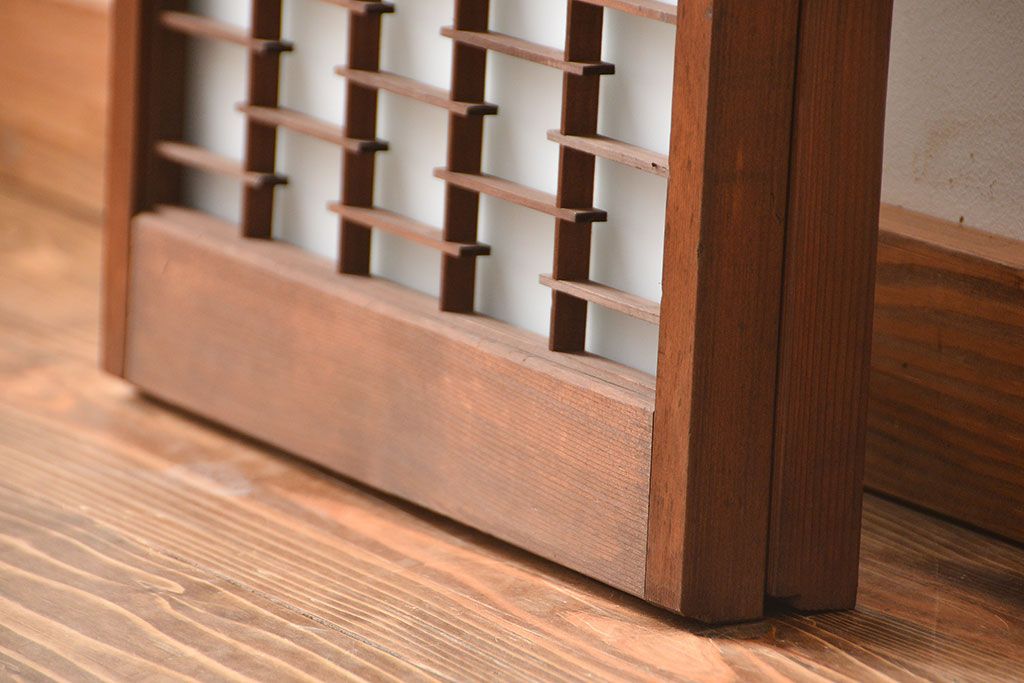 古民具・骨董　裏すりガラス付き書院戸2枚セット