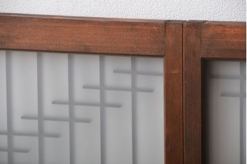 古民具・骨董　裏すりガラス付き書院戸2枚セット