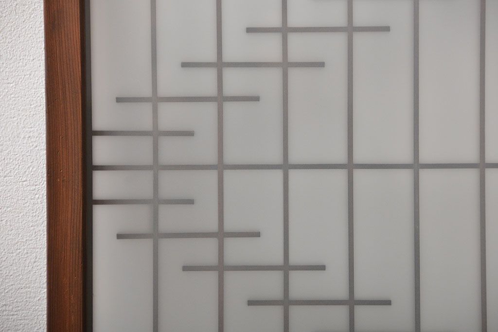 古民具・骨董　裏すりガラス付き書院戸2枚セット