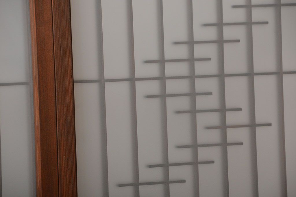 古民具・骨董　裏すりガラス付き書院戸2枚セット