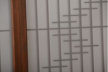 古民具・骨董　裏すりガラス付き書院戸2枚セット