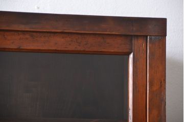 アンティーク家具　アンティーク　三段重ねガラス戸収納棚