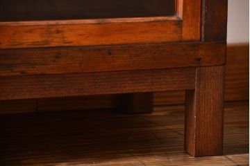 アンティーク家具　アンティーク　三段重ねガラス戸収納棚