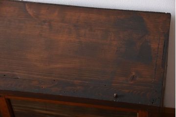 アンティーク家具　アンティーク　三段重ねガラス戸収納棚