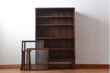 アンティーク家具　大正ロマン　前面欅材の脚付き戸棚