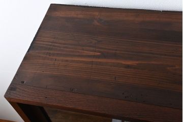 アンティーク家具　大正ロマン　前面欅材の脚付き戸棚