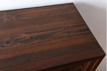 アンティーク家具　大正ロマン　前面欅材の脚付き戸棚