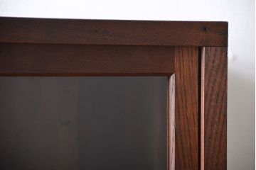 アンティーク家具　大正ロマン　前面欅材の脚付き戸棚