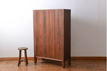 アンティーク家具　大正ロマン　前面欅材の脚付き戸棚
