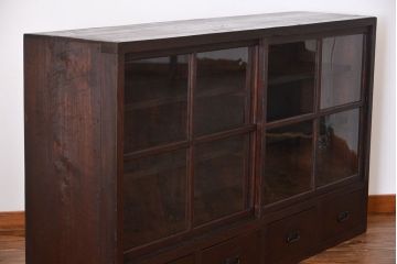 アンティーク家具　大正ロマン　大きな収納棚