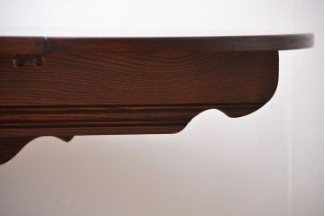 中古　イギリスアンティーク　オーク材のエクステンション丸テーブル