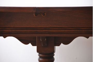 中古　イギリスアンティーク　オーク材のエクステンション丸テーブル