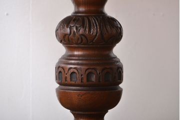 中古　イギリスアンティーク　オーク材のエクステンション丸テーブル