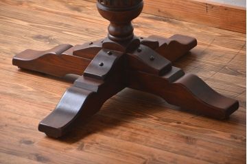 中古　イギリスアンティーク　オーク材のエクステンション丸テーブル