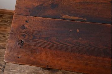 レトロ家具　昭和レトロ　古い味のあるアンティーク木製作業台(テーブル)