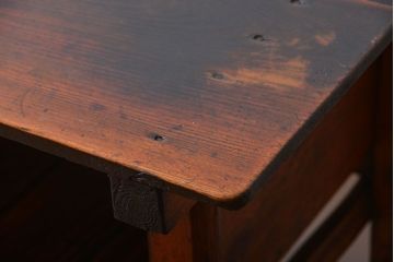 レトロ家具　昭和レトロ　古い味のあるアンティーク木製作業台(テーブル)