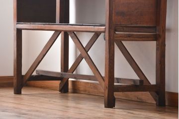 レトロ家具　昭和レトロ　古い味のあるアンティーク木製作業台(テーブル)