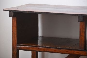 レトロ家具　昭和レトロ　古い味のあるアンティーク木製作業台(テーブル)