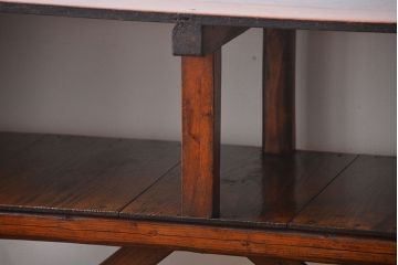 レトロ家具　昭和レトロ　古い味のあるアンティーク木製作業台(テーブル)