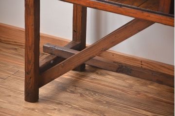 レトロ家具　昭和レトロ　古い味のあるアンティーク木製作業台(テーブル)