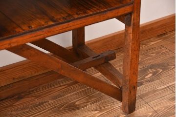 レトロ家具　昭和レトロ　古い味のあるアンティーク木製作業台(テーブル)