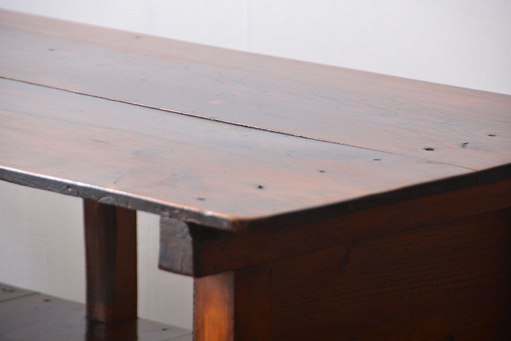 レトロ家具　昭和レトロ　古い味のあるアンティーク木製作業台(テーブル)