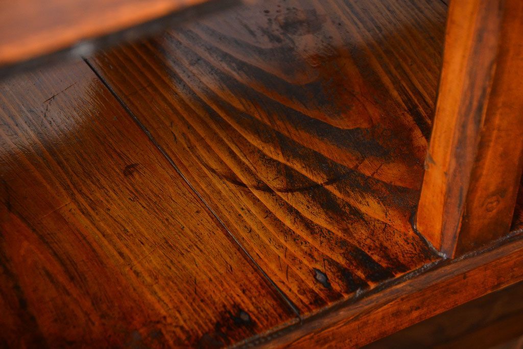 レトロ家具　昭和レトロ　古い味のあるアンティーク木製作業台(テーブル)