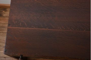 アンティーク家具　アンティーク　ナラ材の変わり型片袖机