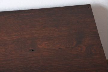 アンティーク家具　アンティーク　ナラ材の変わり型片袖机