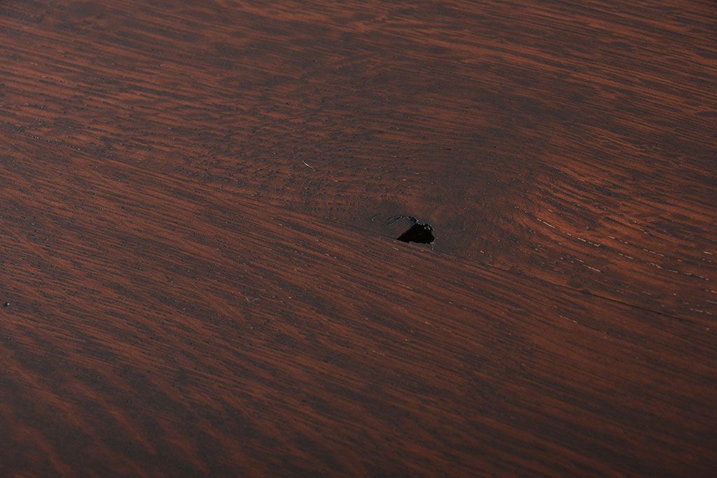 アンティーク家具　アンティーク　ナラ材の変わり型片袖机