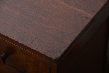 アンティーク家具　アンティーク　ナラ材の変わり型片袖机