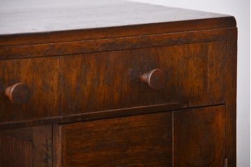 アンティーク家具　アンティーク　ナラ材の変わり型片袖机