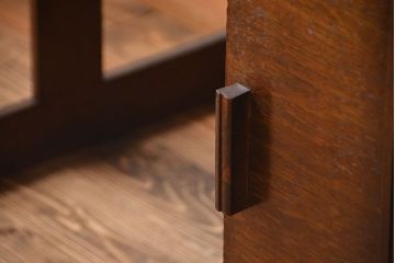 アンティーク家具　アンティーク　ナラ材の変わり型片袖机