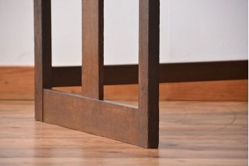 アンティーク家具　アンティーク　ナラ材の変わり型片袖机