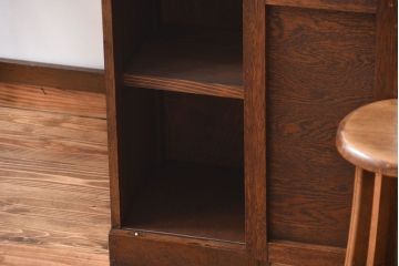 アンティーク家具　アンティーク　ナラ材の変わり型片袖机