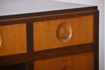 レトロ家具　昭和レトロ　ナラ材のかわいい片袖机