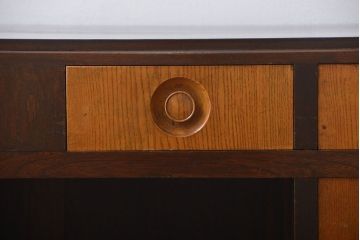 レトロ家具　昭和レトロ　ナラ材のかわいい片袖机